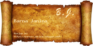 Barna Janina névjegykártya