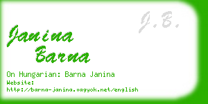 janina barna business card
